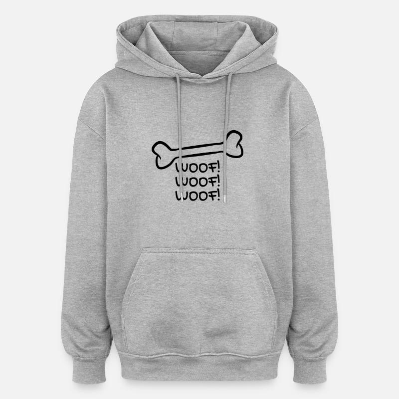 Hund Knochen - Oversized Unisex Hoodie - Grau meliert