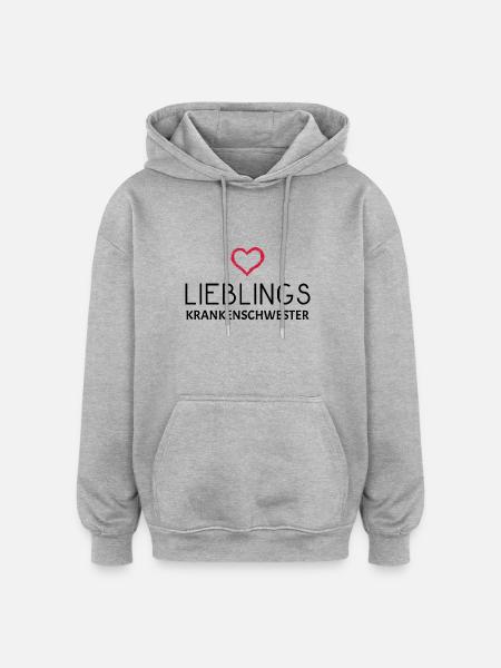 Krankenschwester - Oversized Unisex Hoodie - Grau meliert