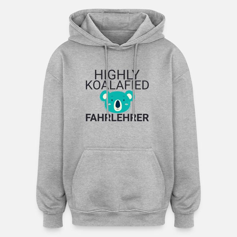 Instructeur de conduite Koalafied auto-école - Sweat à capuche oversize unisexe - gris chiné