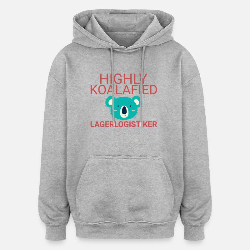 Entreprise de logistique d’entrepôt Koalafied - Sweat à capuche oversize unisexe - gris chiné