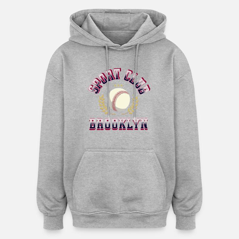 Baseball Teamgeist Emblem - Sweat à capuche oversize unisexe - gris chiné