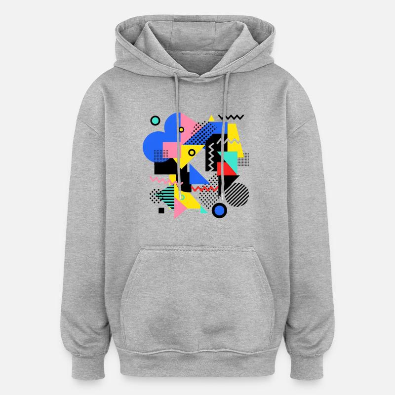 Geometrische Farbexplosion Pop Art - Oversized Unisex Hoodie - Grau meliert