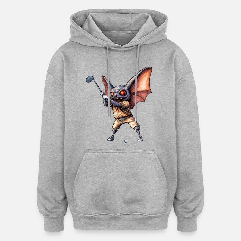 Bats Golf / Golfeur Bat - Sweat à capuche oversize unisexe - gris chiné