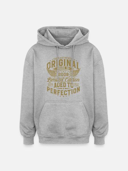 Original 18-årspresent från 2008 - Oversized luvtröja unisex - gråmelerad