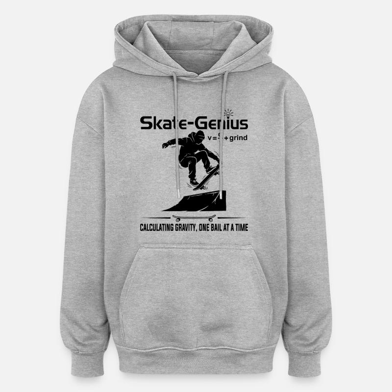 Génie du skate à Grind - Sweat à capuche oversize unisexe - gris chiné