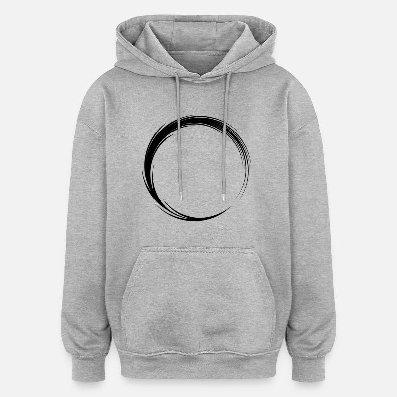 Cercle Icône Forme Noir - Sweat à capuche oversize unisexe - gris chiné