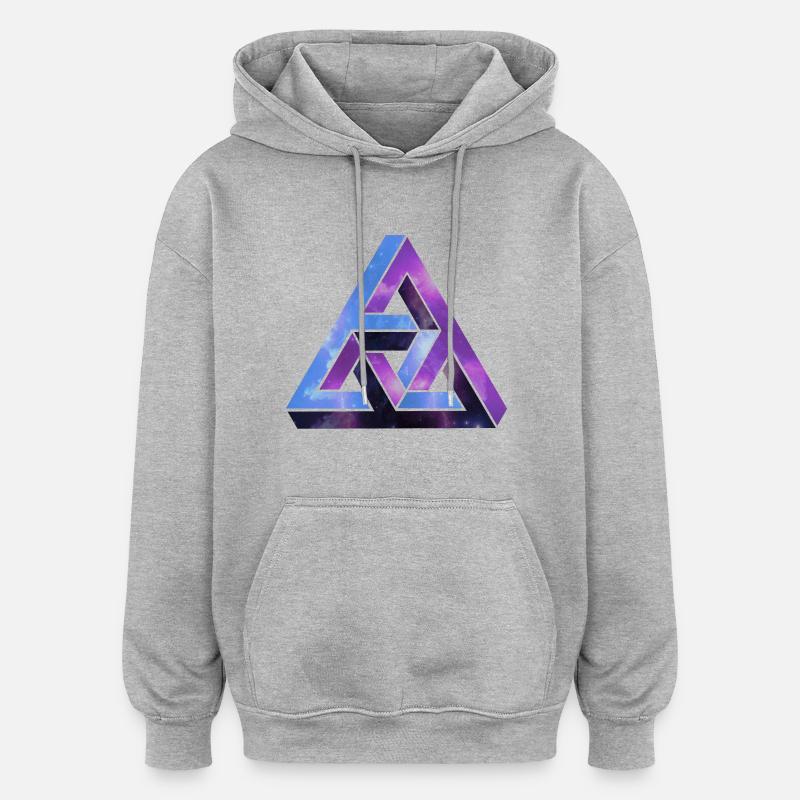 Illusion d’optique - illusion d’optique - Sweat à capuche oversize unisexe - gris chiné
