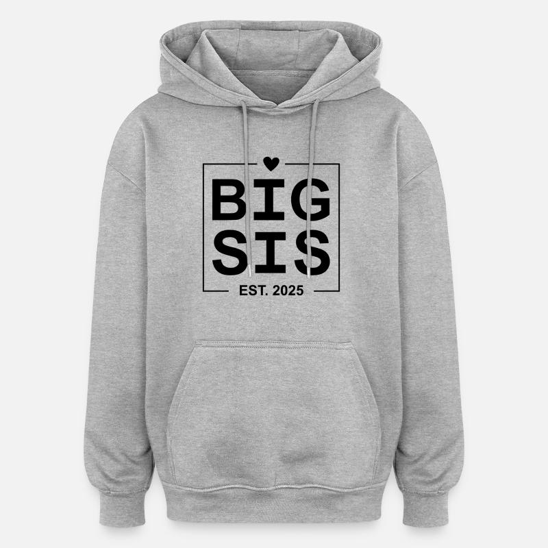 Grande Sœur Est 2025 - Sweat à capuche oversize unisexe - gris chiné