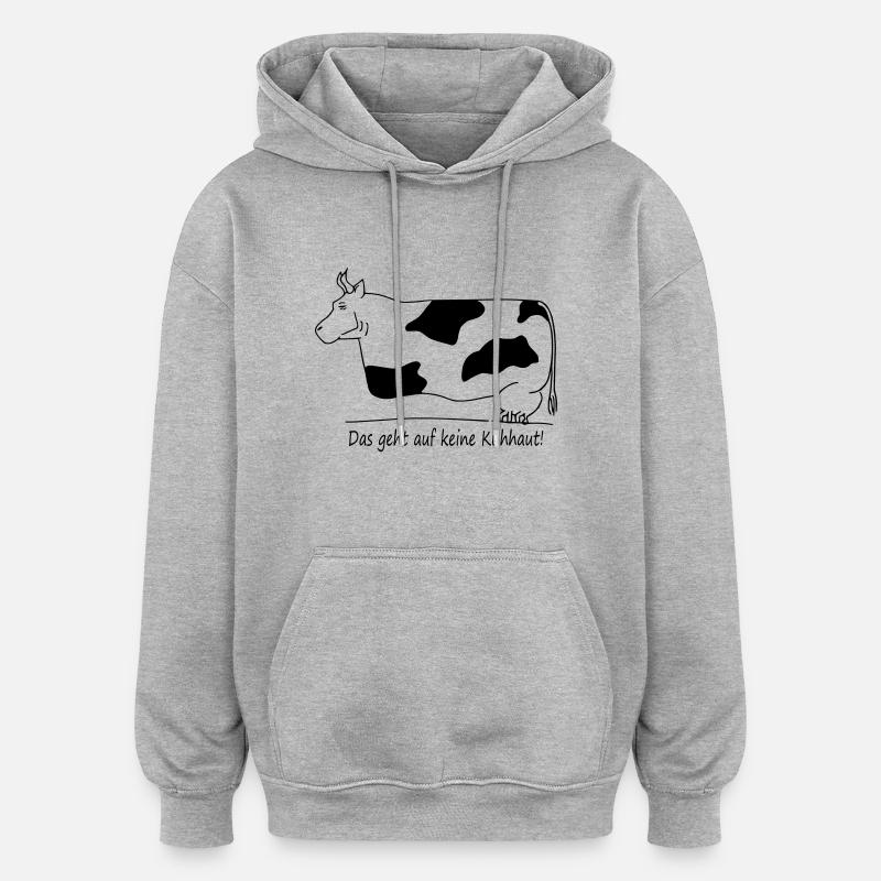vache - Sweat à capuche oversize unisexe - gris chiné