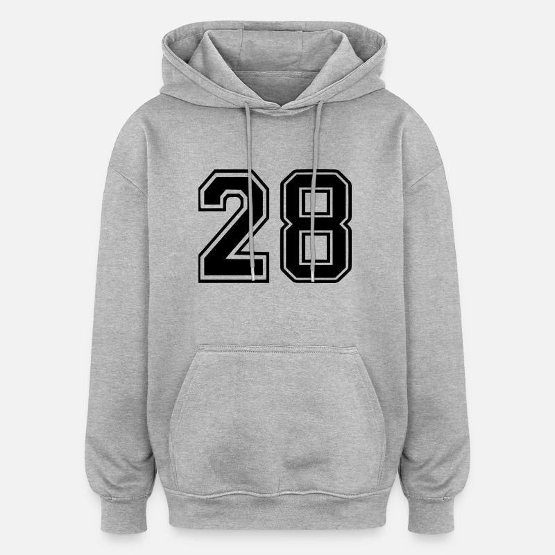 28 - Sweat à capuche oversize unisexe - gris chiné