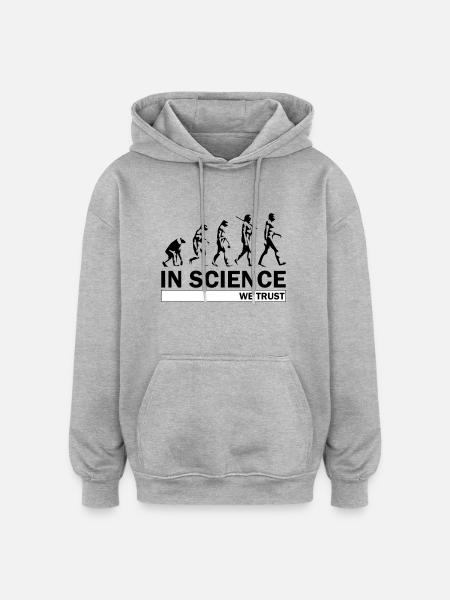 Evolution de la science - Sweat à capuche oversize unisexe - gris chiné