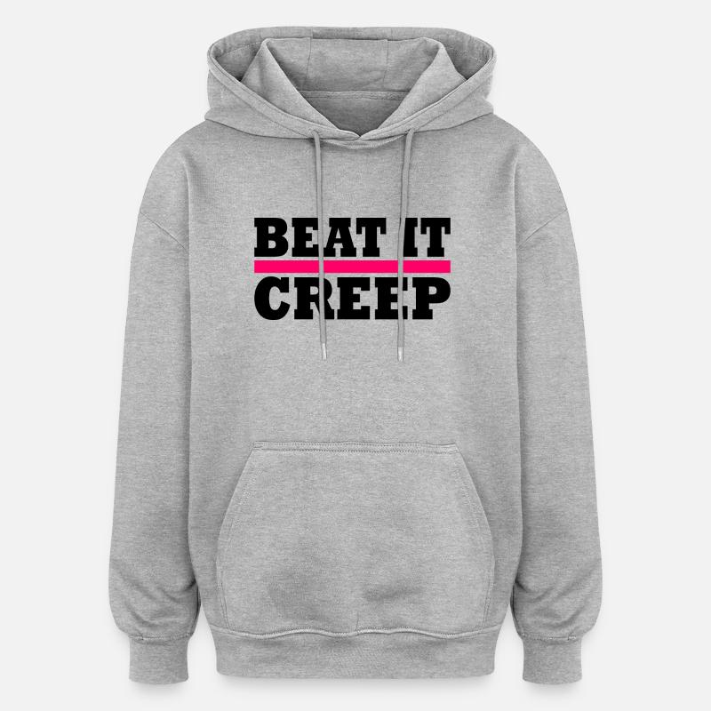 Beat it creep - Sweat à capuche oversize unisexe - gris chiné