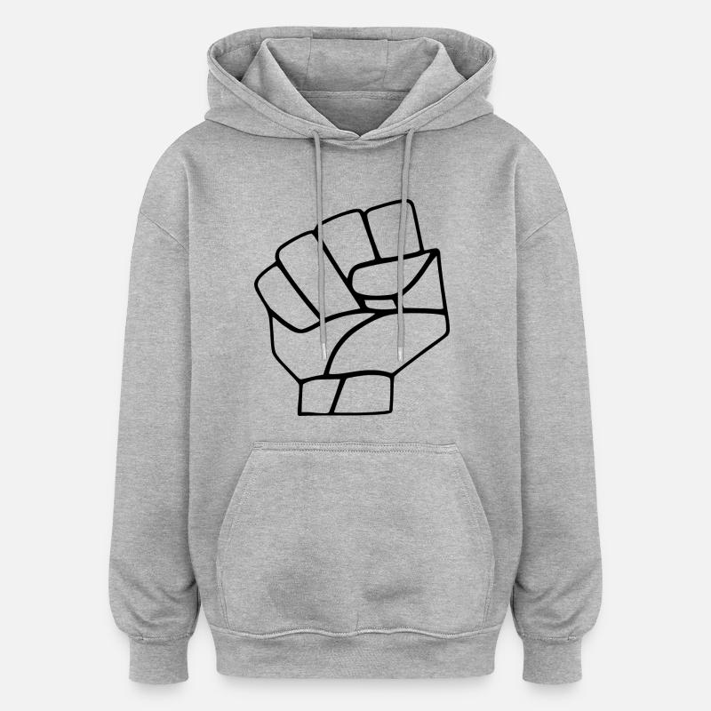 Freedom - Sweat à capuche oversize unisexe - gris chiné