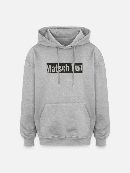 Matsch Fun - Oversized Unisex Hoodie - Grau meliert