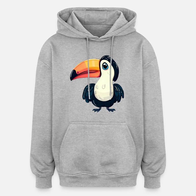 Toucan : oiseau tropical par excellence - Sweat à capuche oversize unisexe - gris chiné