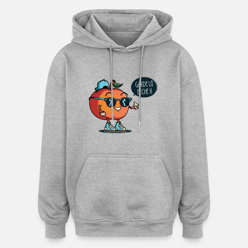 Garde la pêche - Sweat à capuche oversize unisexe - gris chiné