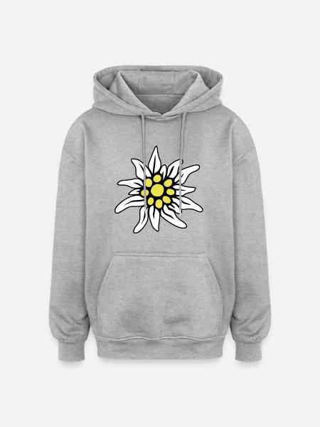 EDELWEISS BLOSSOM - Oversized Unisex Hoodie - heather grey