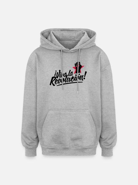 revolution fist - Oversized Unisex Hoodie - heather grey