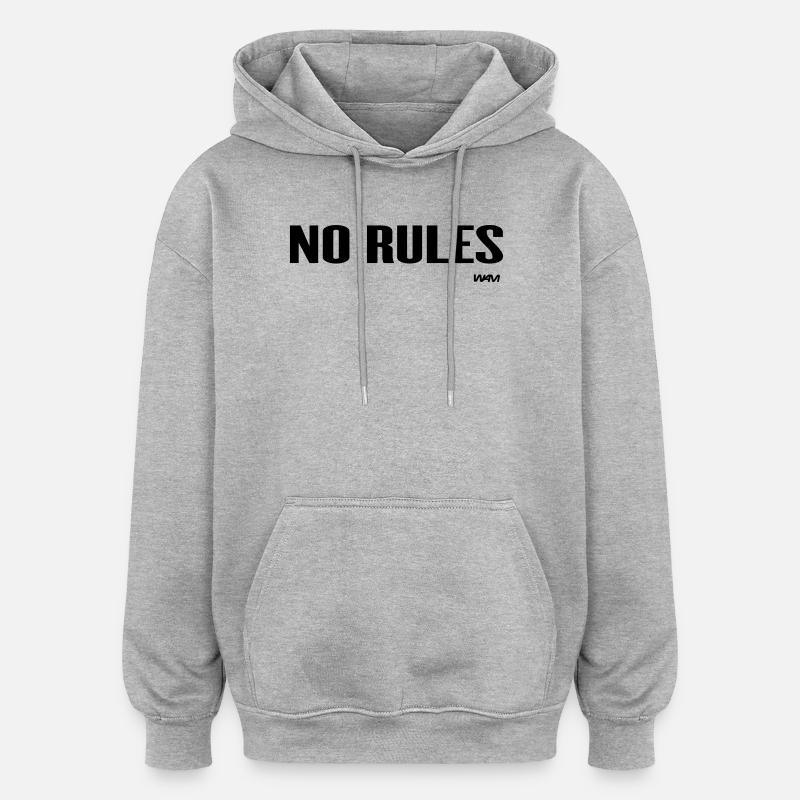 pas de règles - Sweat à capuche oversize unisexe - gris chiné