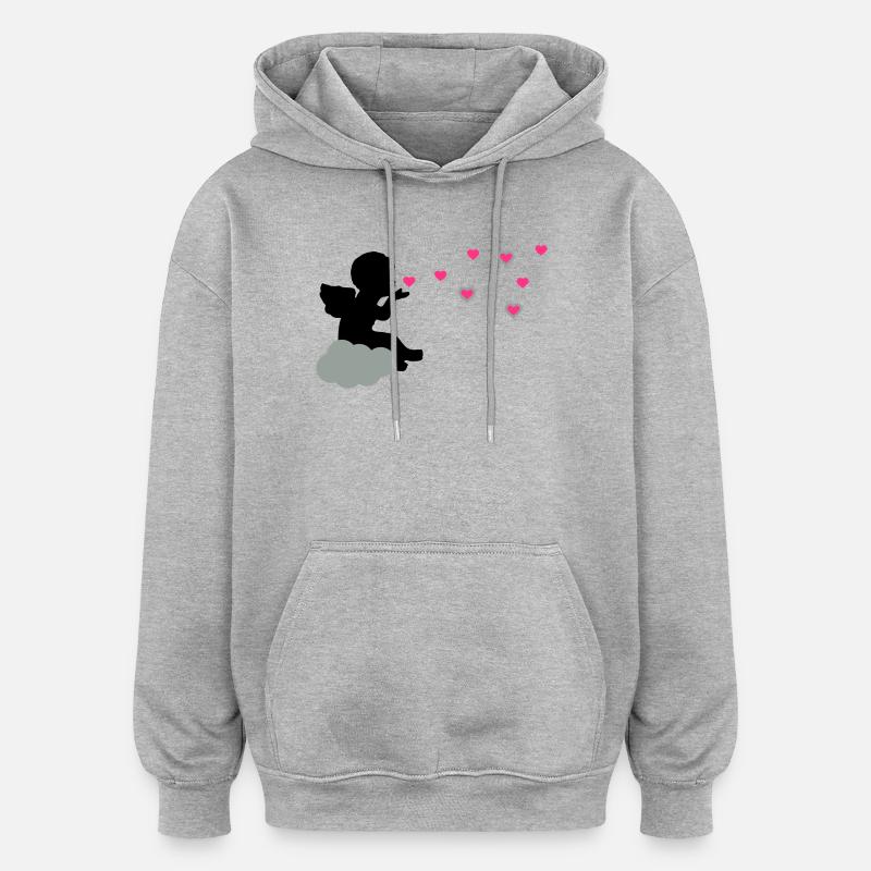 Cher ange - Sweat à capuche oversize unisexe - gris chiné