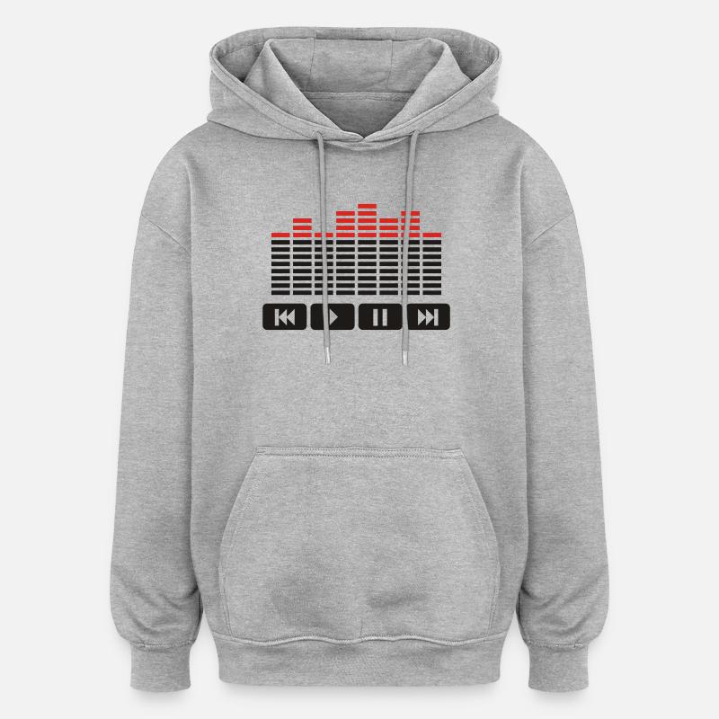 Equalizer audio player dj - Oversized Unisex Hoodie - heather grey