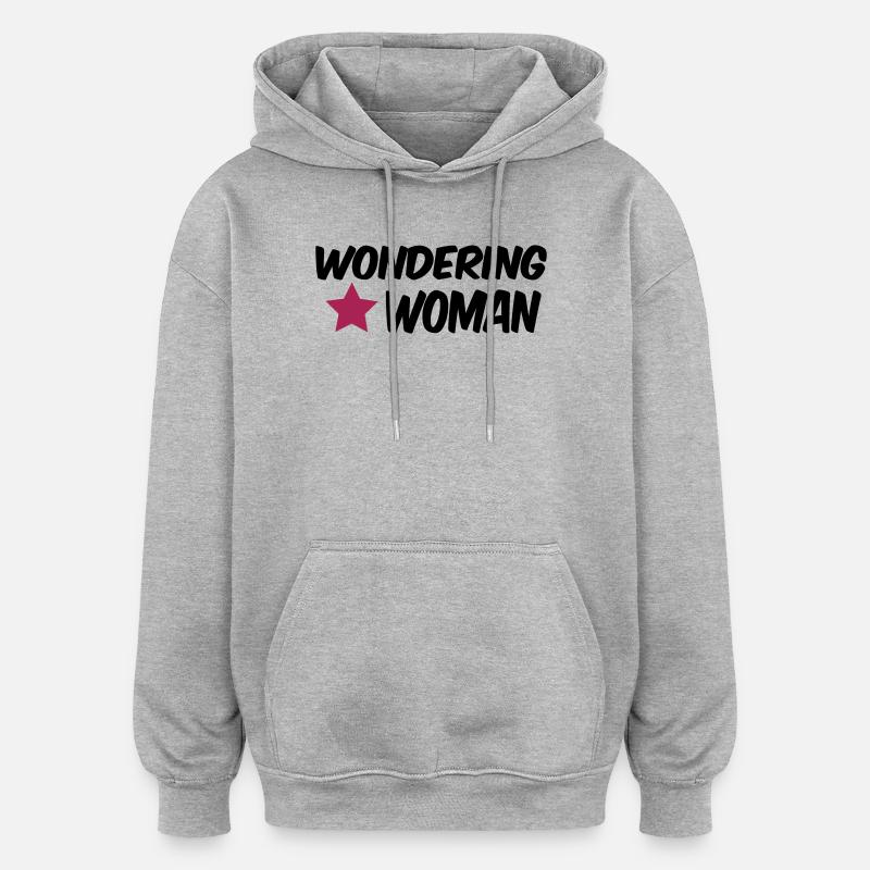 femme demande - Sweat à capuche oversize unisexe - gris chiné