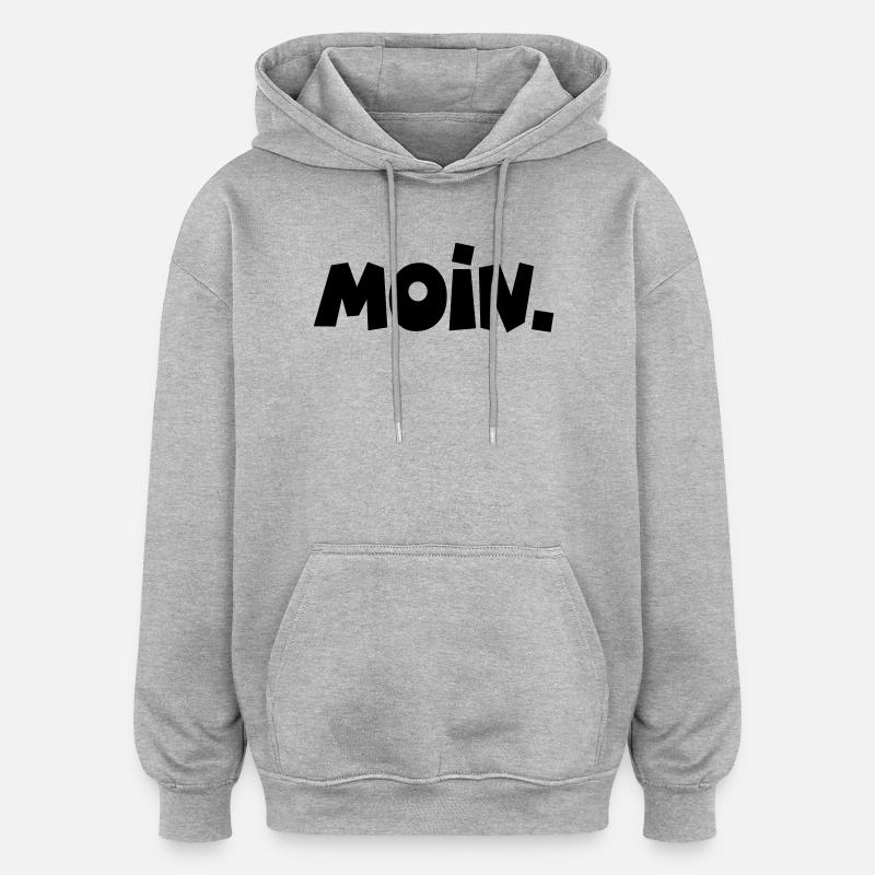 Moin. - Oversized Unisex Hoodie - Grau meliert