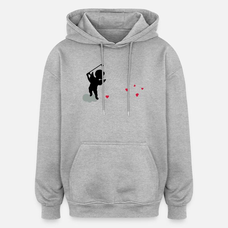 golf_engel - Oversized Unisex Hoodie - Grau meliert