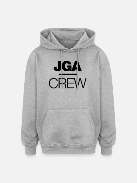 JGA Crew - Oversized Unisex Hoodie - Grau meliert