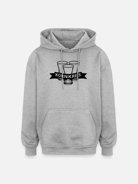 Kornkreis Schnaps - Oversized Unisex Hoodie - Grau meliert