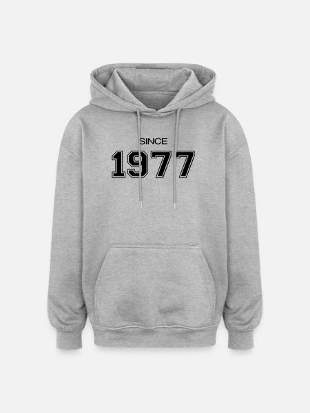 1977 birthday gift - Oversized Unisex Hoodie - heather grey