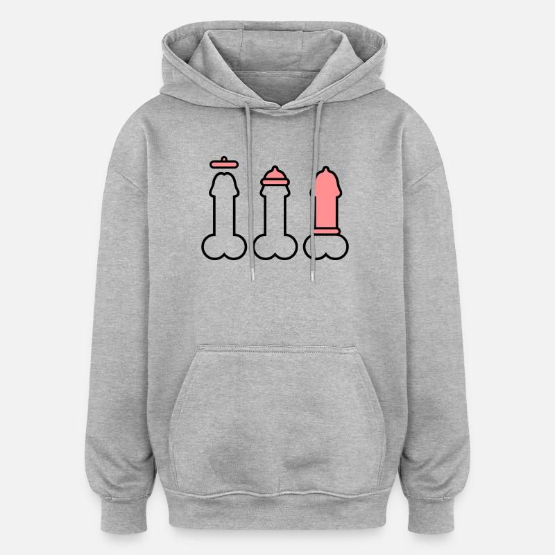 Condom 2 clr - Sweat à capuche oversize unisexe - gris chiné