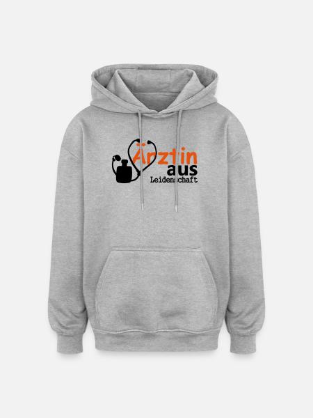 Ärztin aus Leidenschaft Geschenk - Oversized Unisex Hoodie - Grau meliert