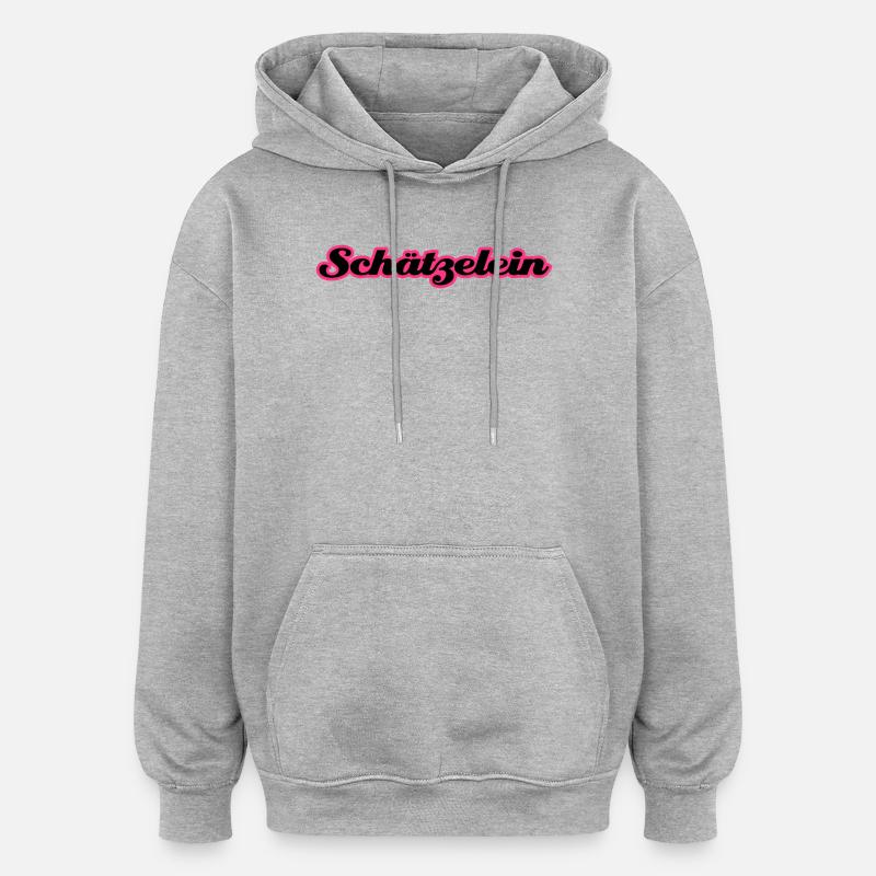 Schätzelein | Schatz | Schätzchen - Sweat à capuche oversize unisexe - gris chiné