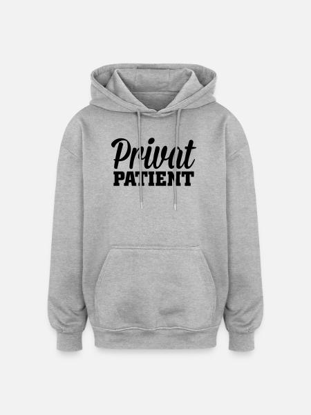 Privatpatient - Oversized Unisex Hoodie - Grau meliert