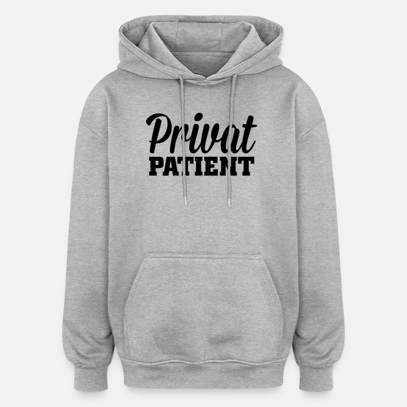 Privatpatient - Oversized Unisex Hoodie - Grau meliert