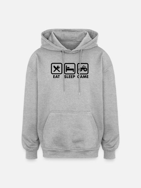 Eat sleep game - Oversized Unisex Hoodie - heather grey