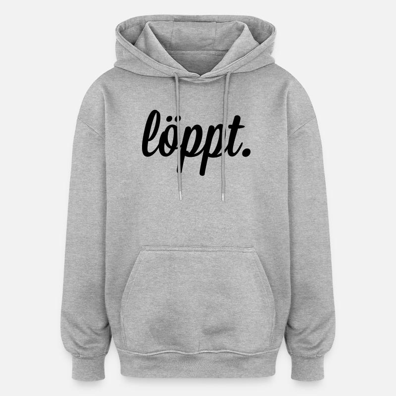 löppt - Oversized Unisex Hoodie - Grau meliert