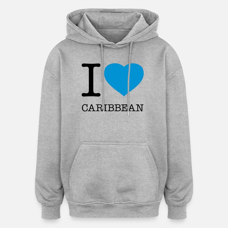 J’AIME LES CARAÏBES Karibik - Sweat à capuche oversize unisexe - gris chiné