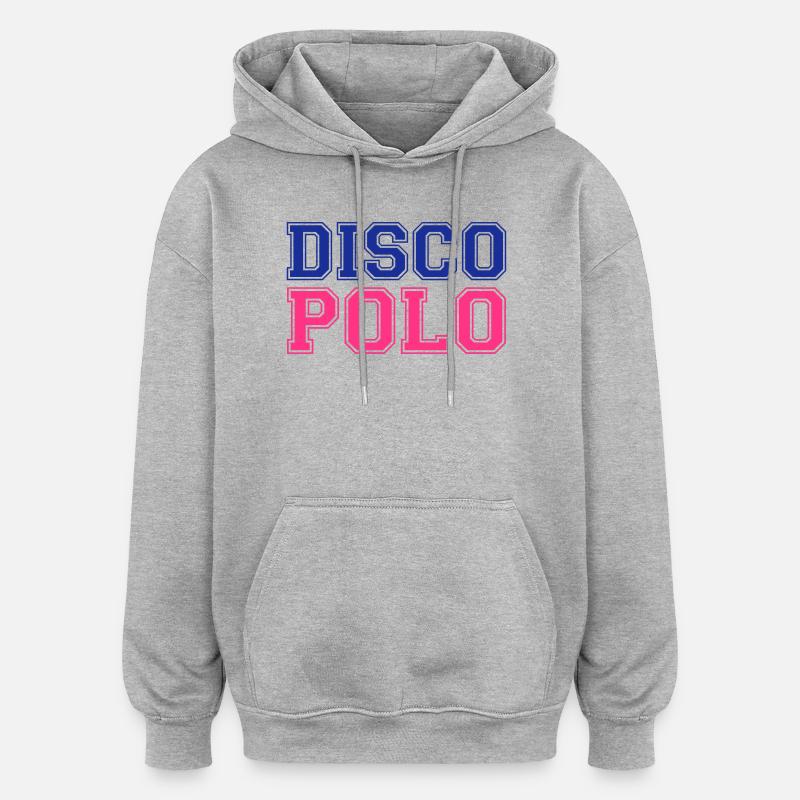 DISCO POLO Polska Pologne Polen - Sweat à capuche oversize unisexe - gris chiné