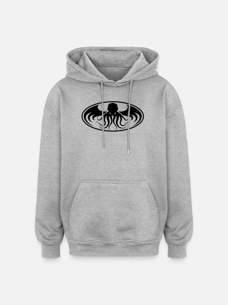 Cthulhu Dark Emblem Parodie - Oversized Unisex Hoodie - Grau meliert