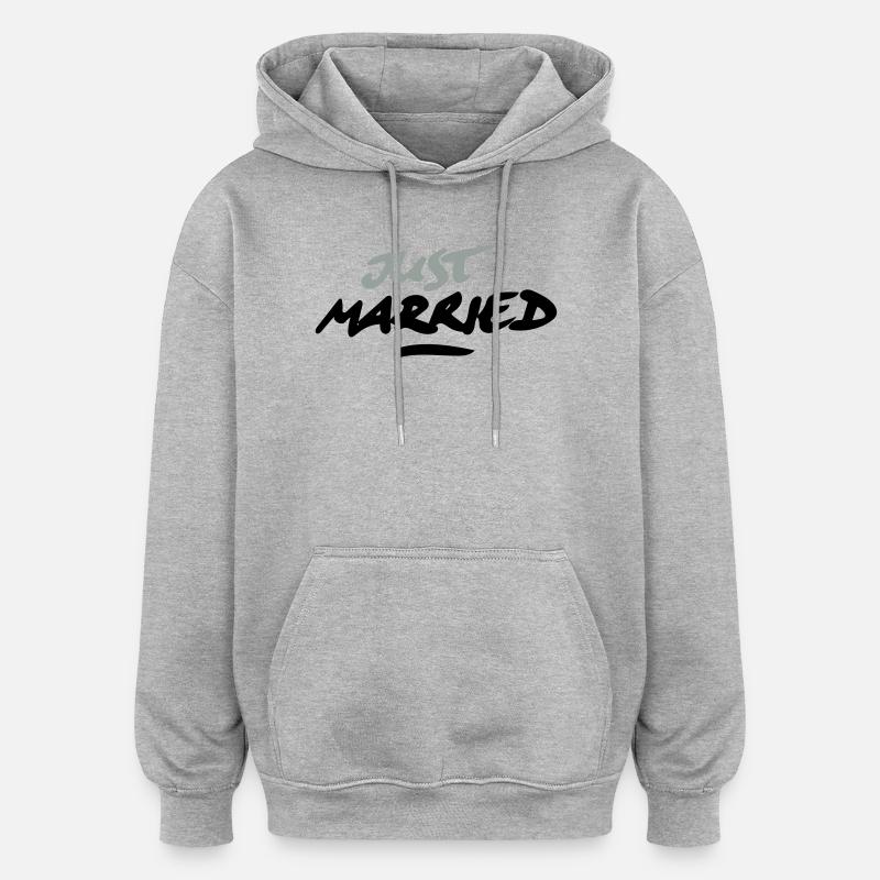 just married 2C - Oversized Unisex Hoodie - Grau meliert
