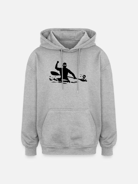Kayak - Sweat à capuche oversize unisexe - gris chiné