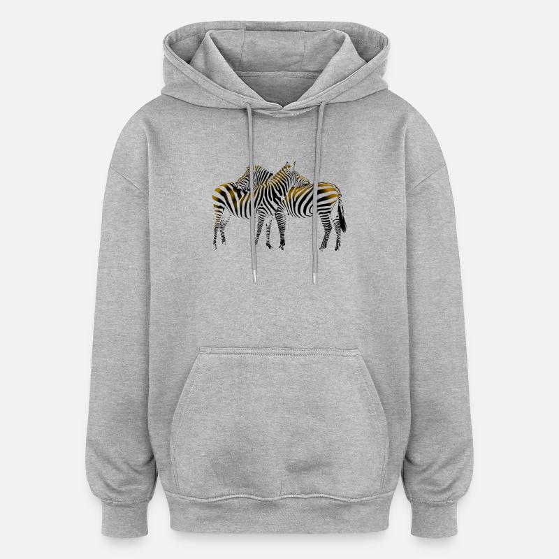 Zebra - Sweat à capuche oversize unisexe - gris chiné
