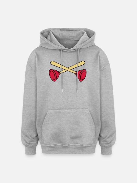 Pömpel crossed - Oversized Unisex Hoodie - Grau meliert