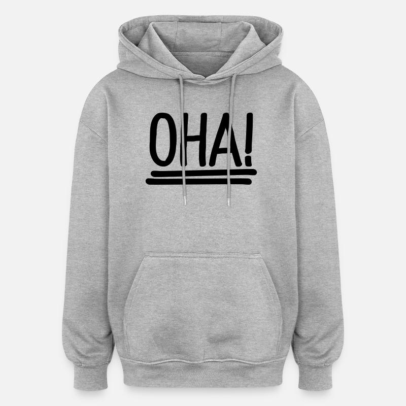 oha - Sweat à capuche oversize unisexe - gris chiné