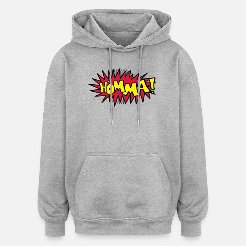 Comic Hömma - Oversized Unisex Hoodie - Grau meliert