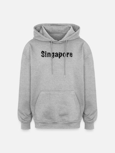 Singapore - Oversized Unisex Hoodie - Grau meliert