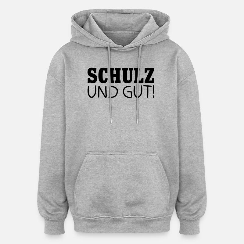 Schulz et bon - Sweat à capuche oversize unisexe - gris chiné
