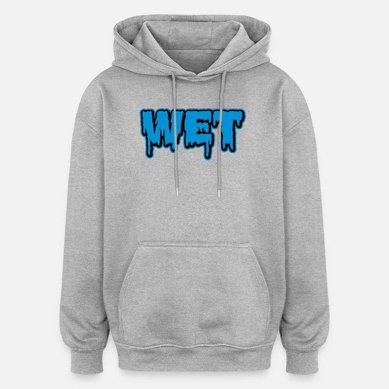 Wet - Oversized Unisex Hoodie - Grau meliert